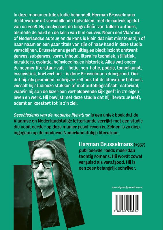 Achterkant van Geschiedenis van de moderne literatuur