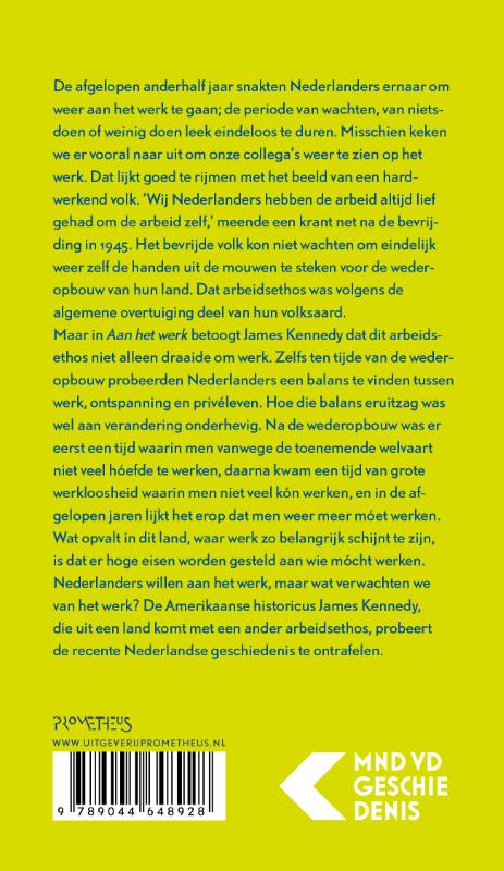 Achterkant van Aan het werk