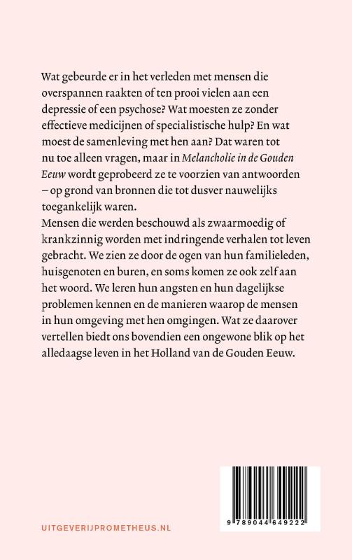 Achterkant van Melancholie in de Gouden Eeuw