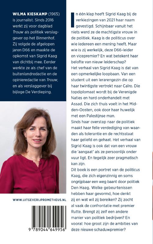 Achterkant van Sigrid Kaag