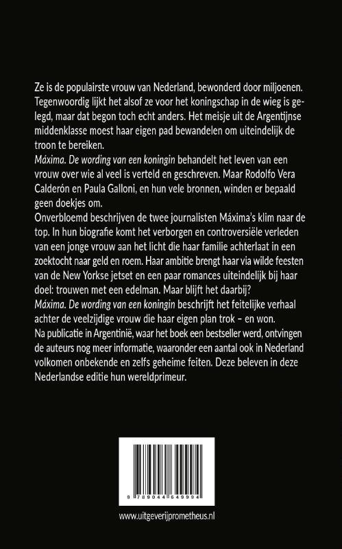 Achterkant van Máxima