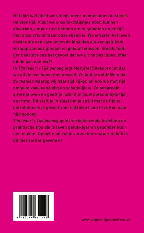 Achterkant van Tijd tekort | tijd genoeg