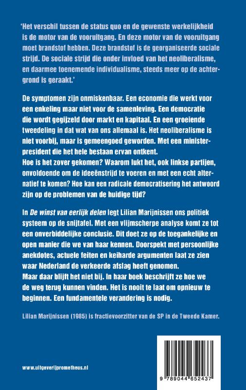 Achterkant van De winst van eerlijk delen