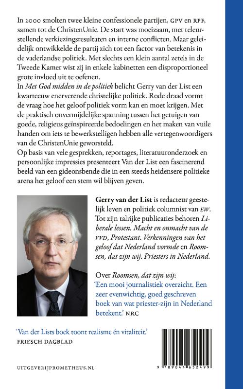 Achterkant van Met God midden in de politiek