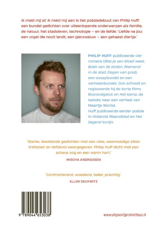 Achterkant van Ik meld mij af, ik meld mij aan