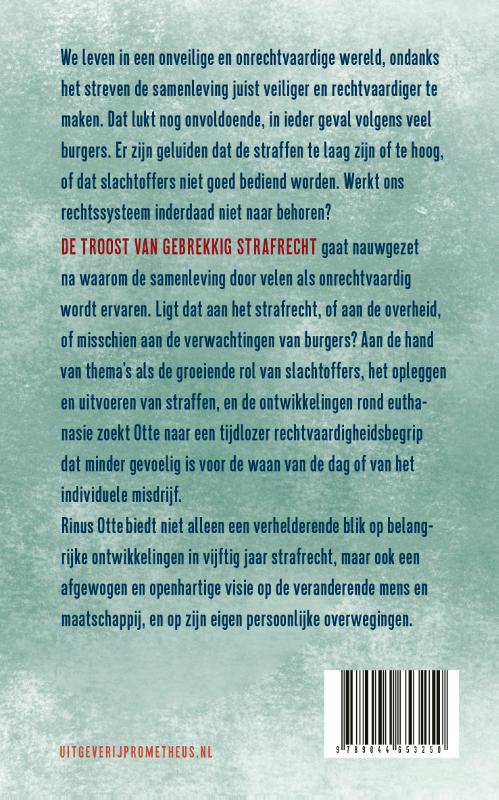 Achterkant van De troost van gebrekkig strafrecht