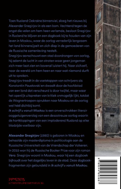 Achterkant van Ik schrijf u vanuit Moskou