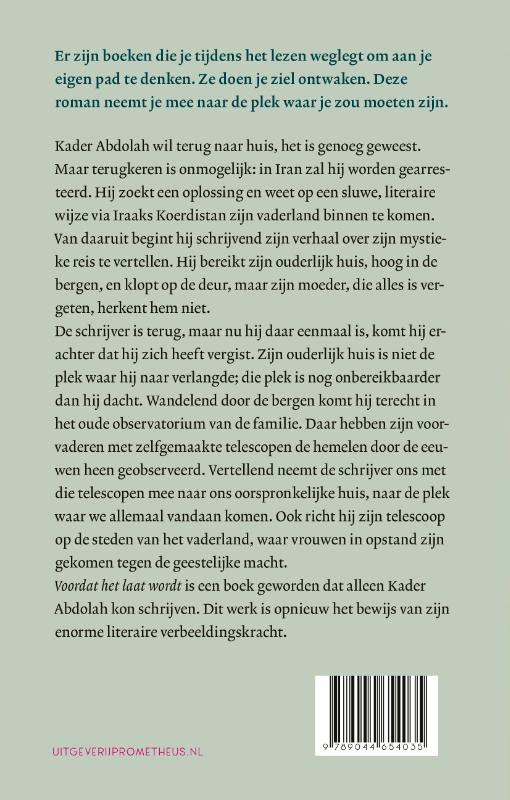 Achterkant van Voordat het laat wordt