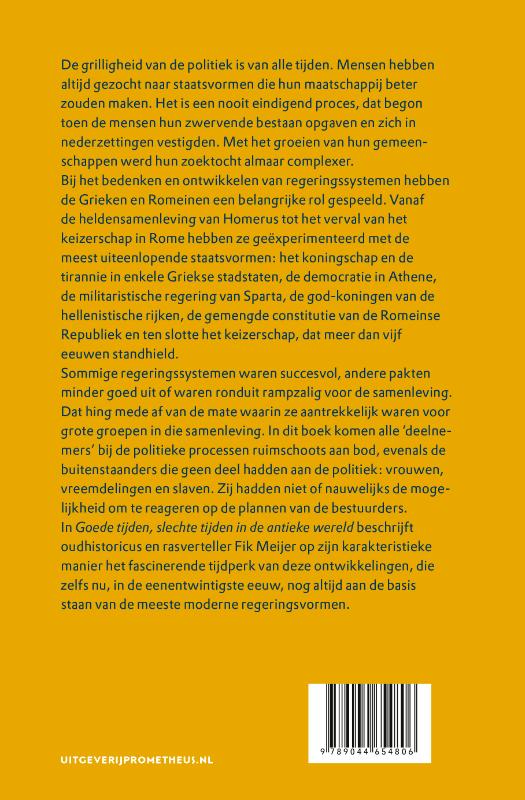 Achterkant van Goede tijden, slechte tijden in de antieke wereld