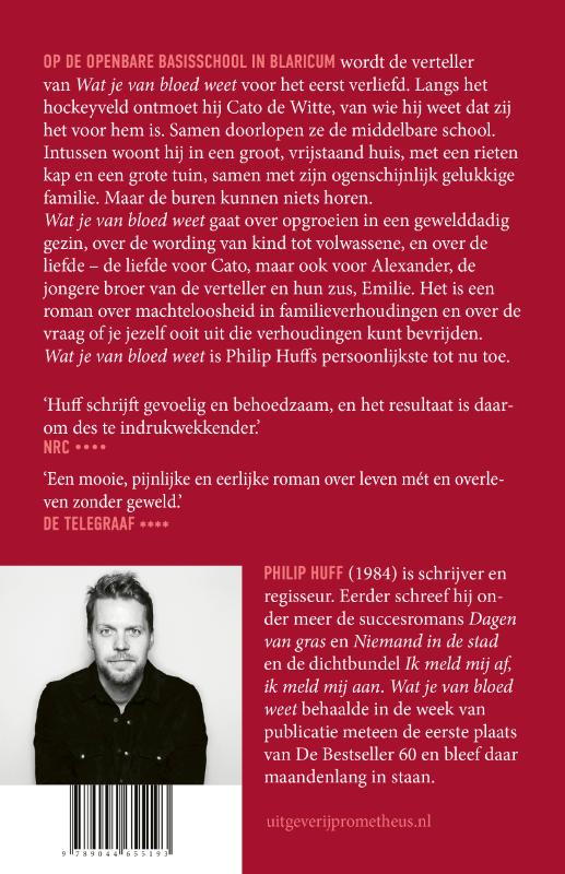 Achterkant van Wat je van bloed weet