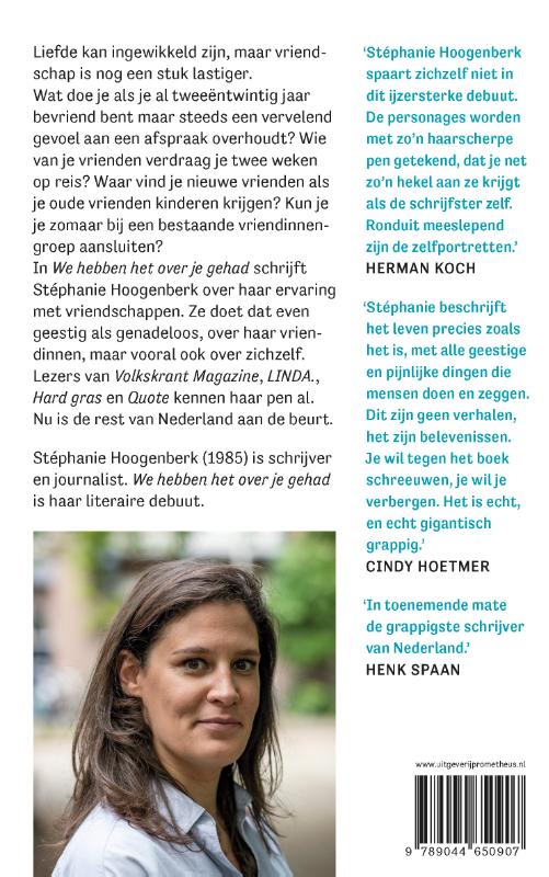 Achterkant van We hebben het over je gehad