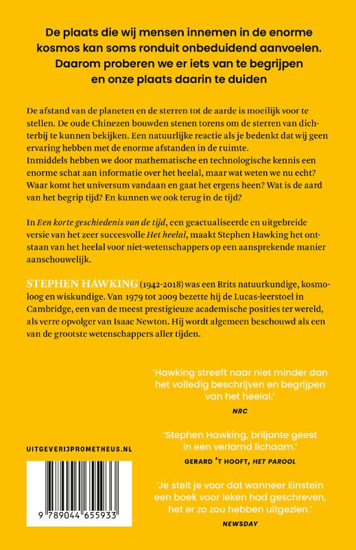 Achterkant van Een korte geschiedenis van de tijd