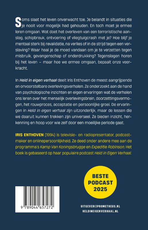 Achterkant van Held in eigen verhaal