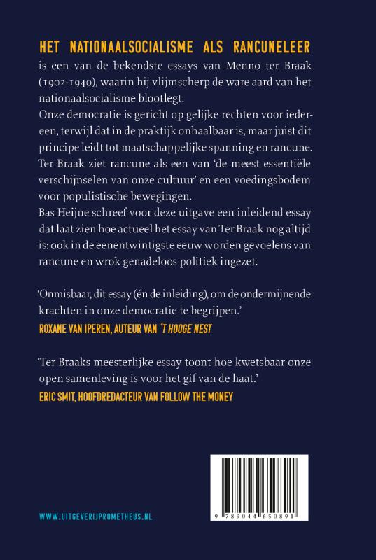 Achterkant van Het nationaalsocialisme als rancuneleer