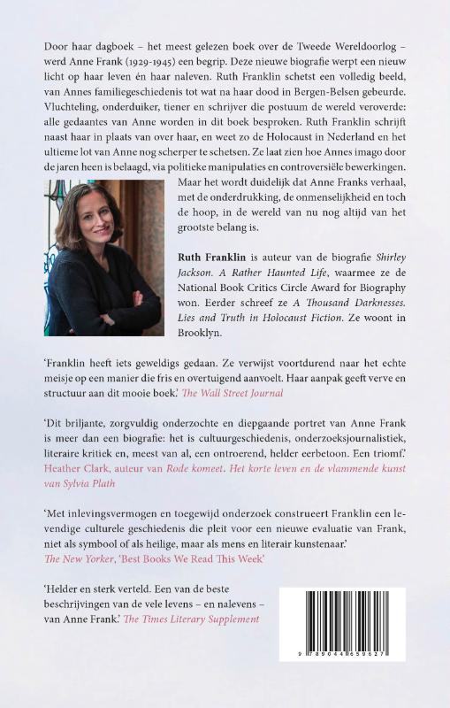 Achterkant van De vele levens van Anne Frank