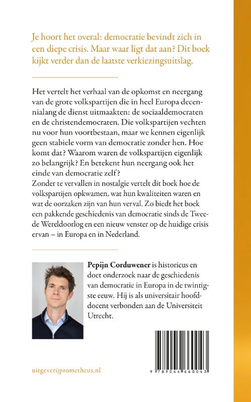 Achterkant van Opkomst en neergang van de volkspartijen