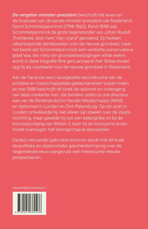 Achterkant van De vergeten minister-president