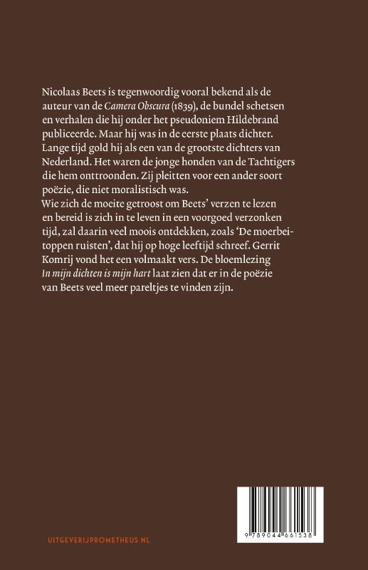Achterkant van In mijn dichten is mijn hart
