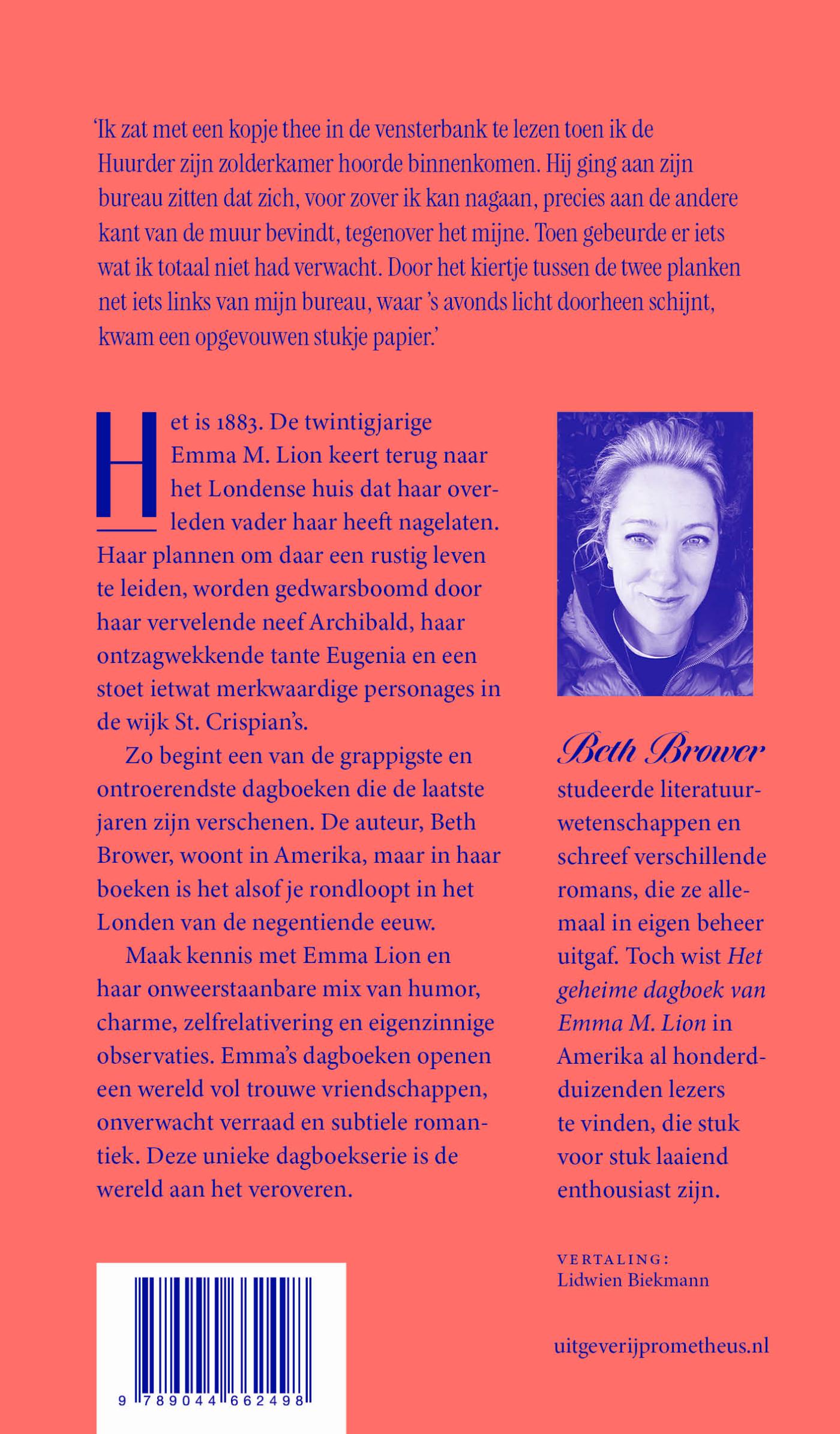 Achterkant van Het geheime dagboek van Emma M. Lion