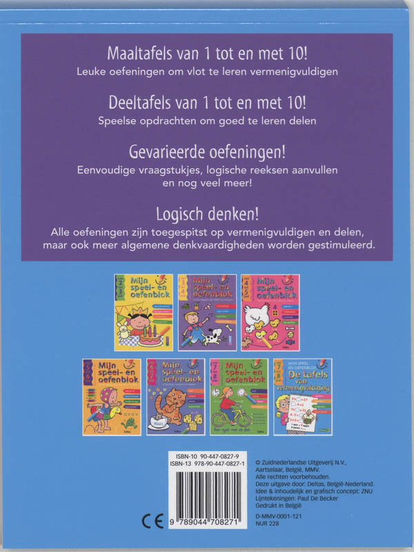 Achterkant van De tafels van vermenigvuldiging