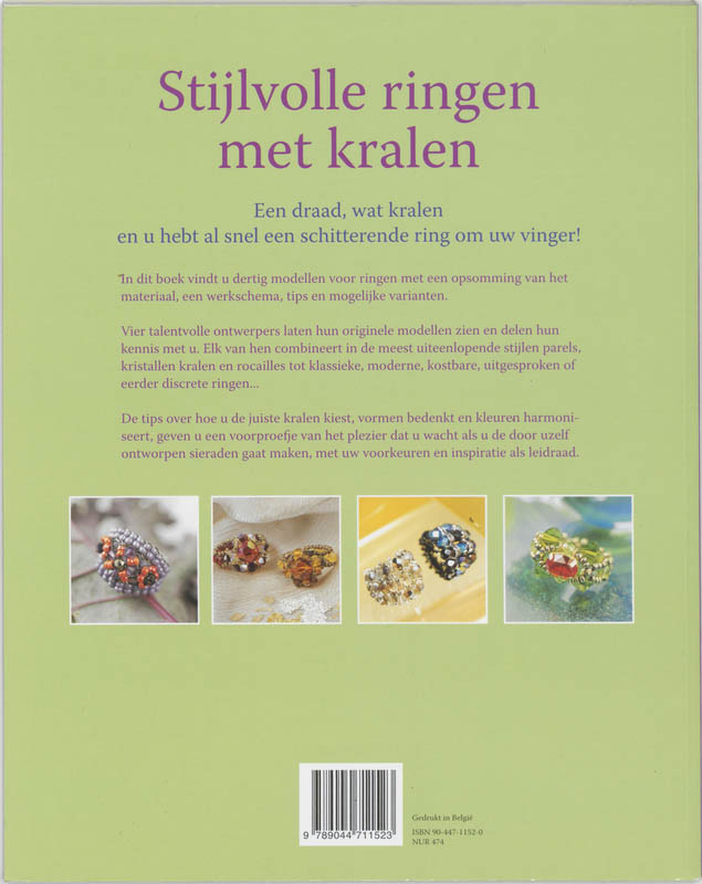 Achterkant van Stijlvolle ringen met kralen