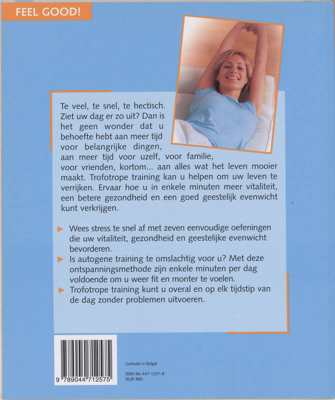 Achterkant van Ontspannen in een minuut