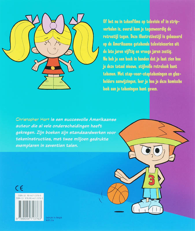 Achterkant van Cartoons in retrostijl leren tekenen