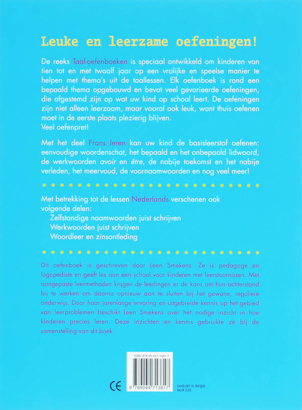 Achterkant van Oefenboek Frans