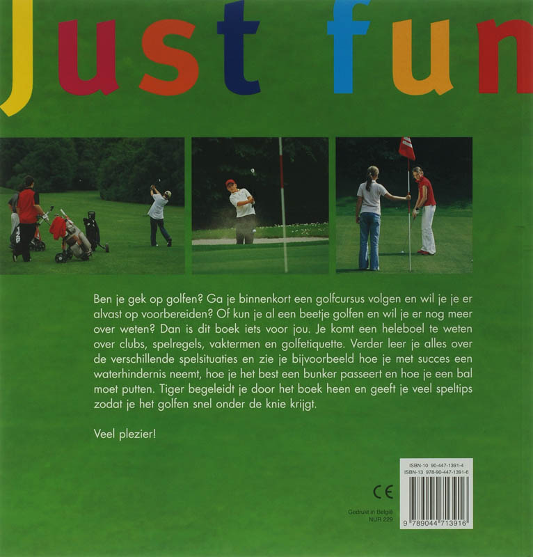 Achterkant van Just fun - basiscursus voor de jonge golfer
