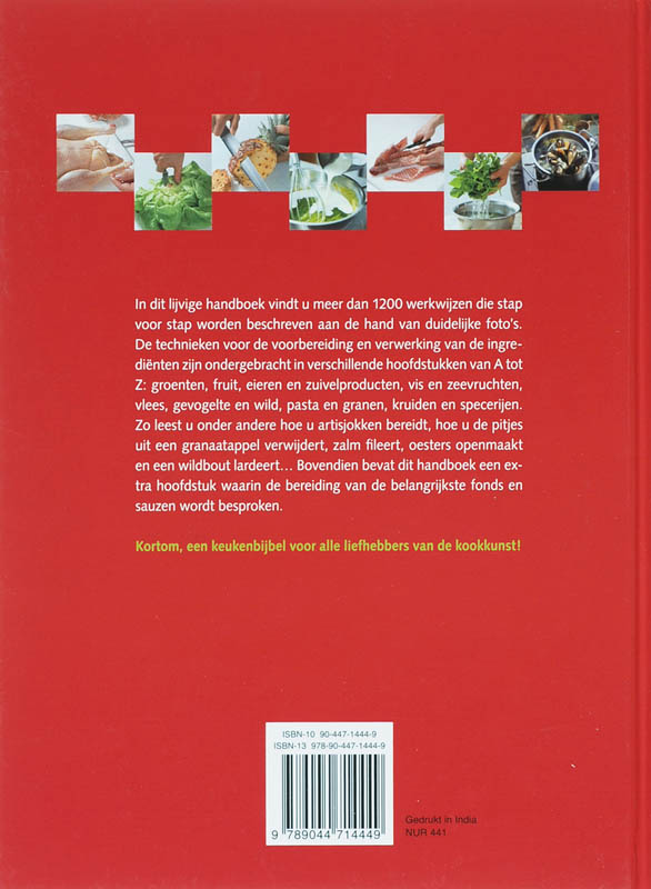 Achterkant van Groot handboek koken