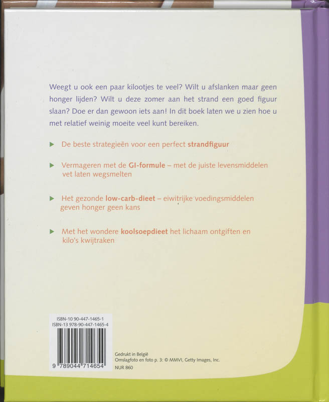 Achterkant van Compleet fit en slank dieetboek