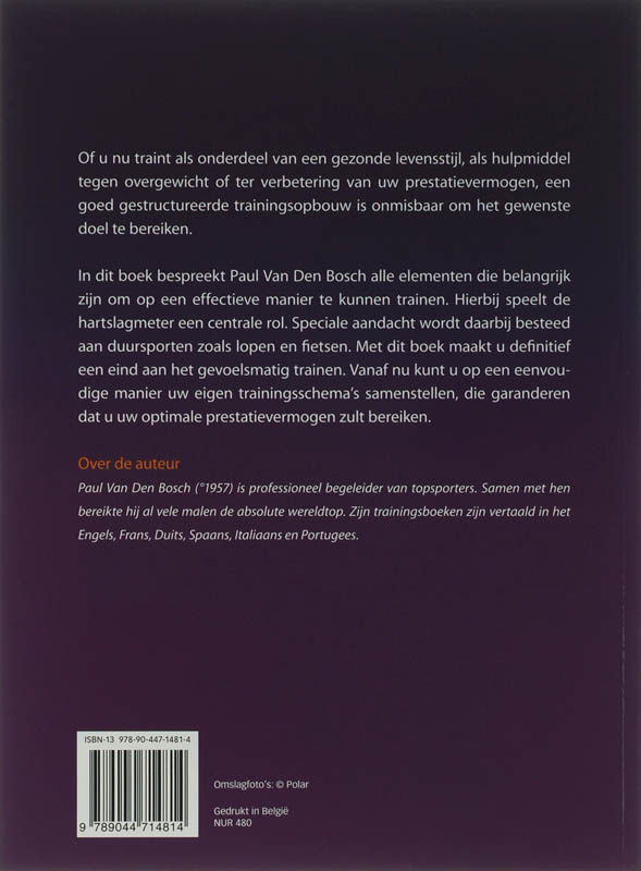 Achterkant van Beter trainen met de hartslagmeter