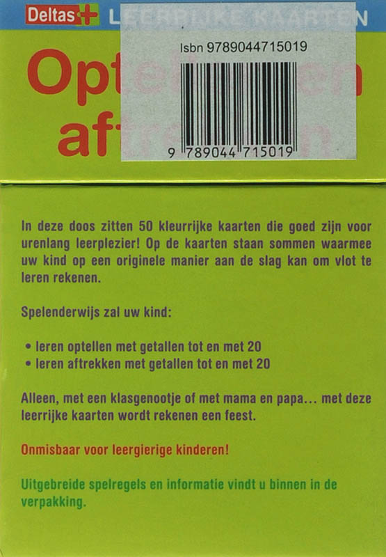 Achterkant van Leerrijke kaarten - Optellen en aftrekken (6-7 j.)