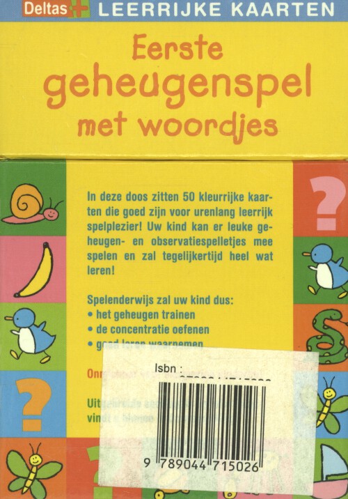 Achterkant van Eerste geheugenspel met woordjes