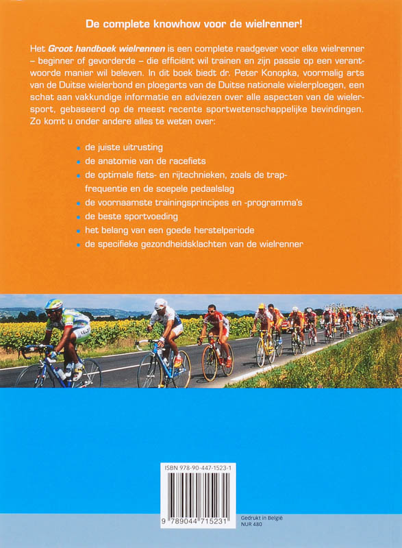 Achterkant van Groot handboek wielrennen
