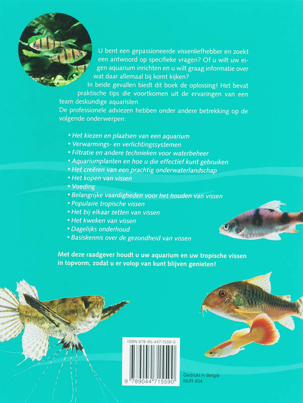Achterkant van 500 raadgevingen voor het tropisch aquarium