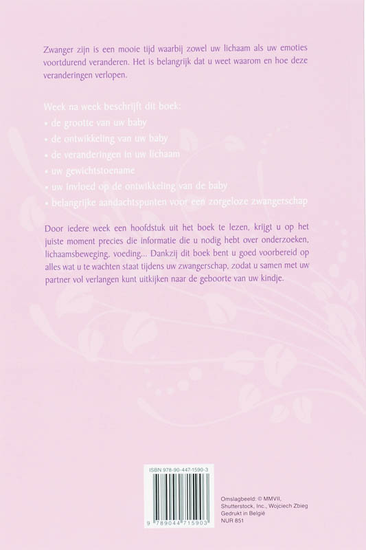 Achterkant van Uw zwangerschap week na week