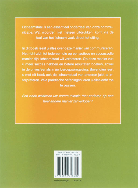 Achterkant van De juiste lichaamstaal