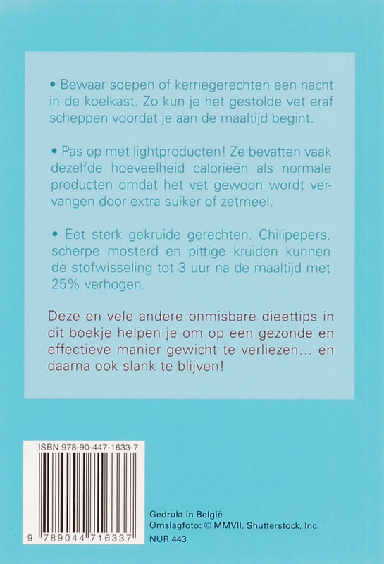 Achterkant van 101 onmisbare dieettips