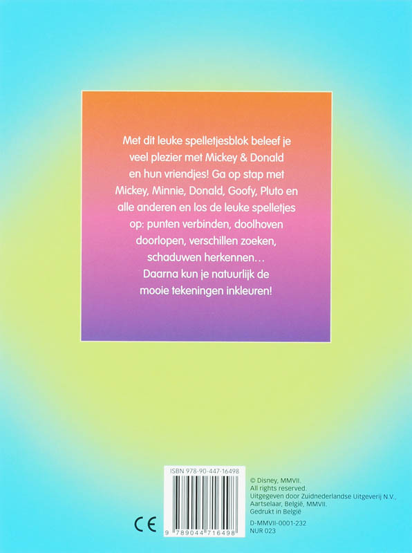 Achterkant van Disney Reuzeleuk spelletjesblok