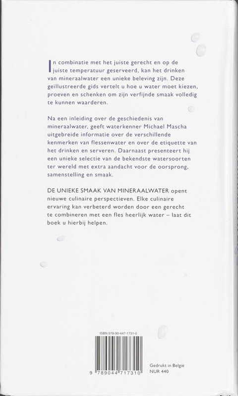 Achterkant van De unieke smaak van mineraalwater