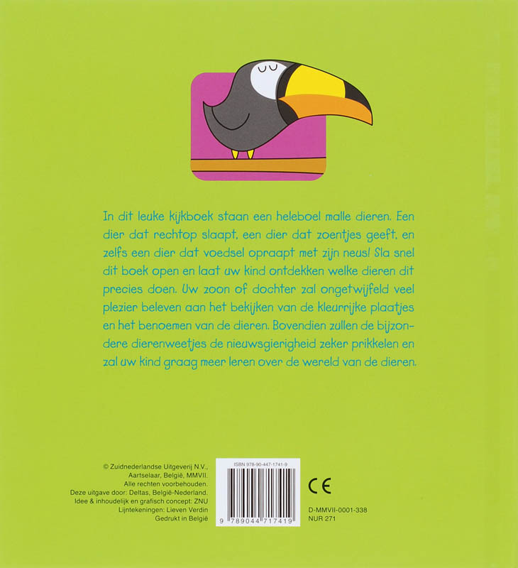 Achterkant van Dolle dieren kijkboek