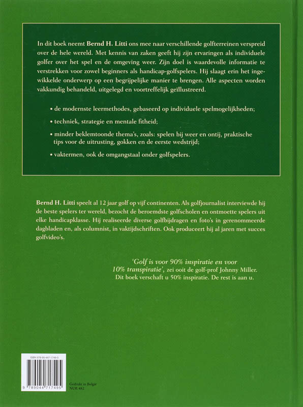 Achterkant van Compleet handboek golf spelen