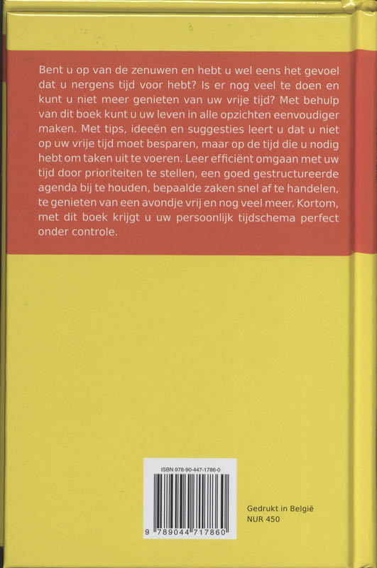 Achterkant van Uw tijd perfect plannen