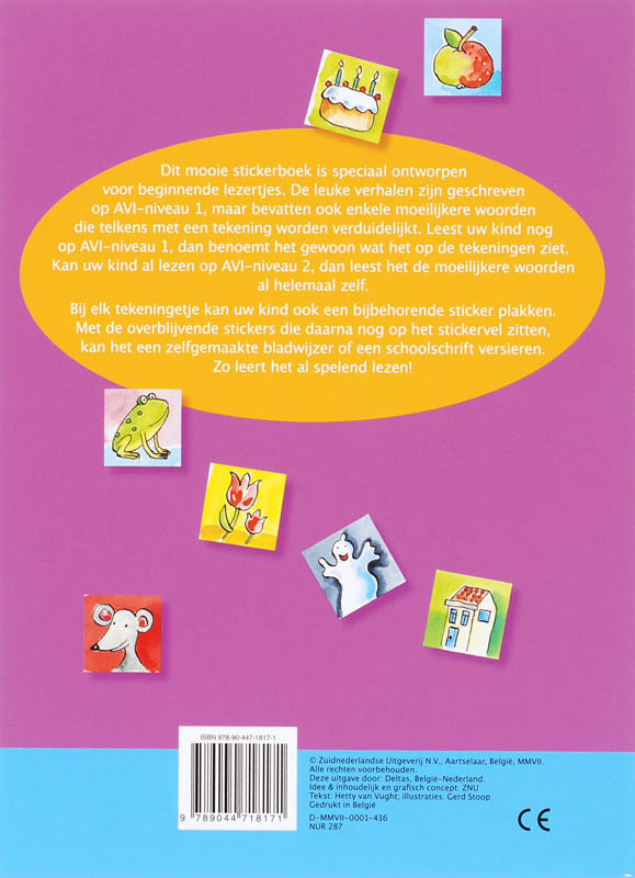 Achterkant van Ik kan al lezen! sticker oefenboek avi 1