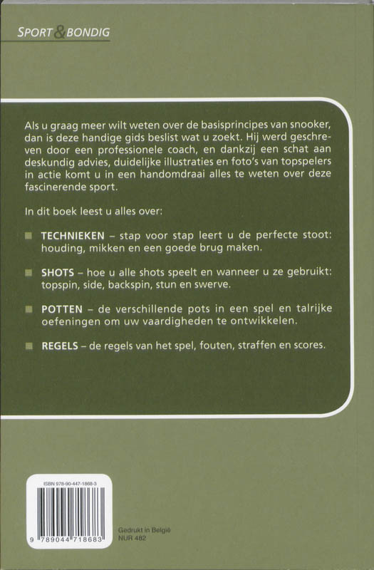 Achterkant van Snooker