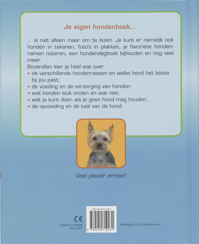 Achterkant van Mijn hondenboek