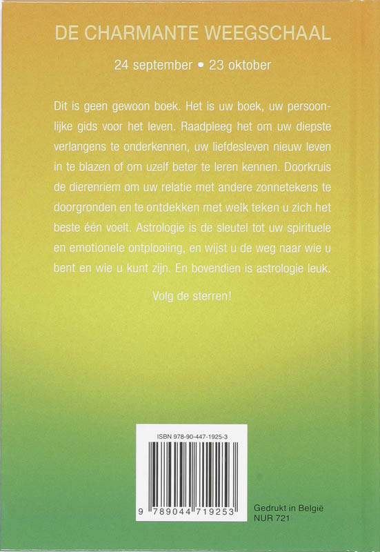 Achterkant van De charmante weegschaal