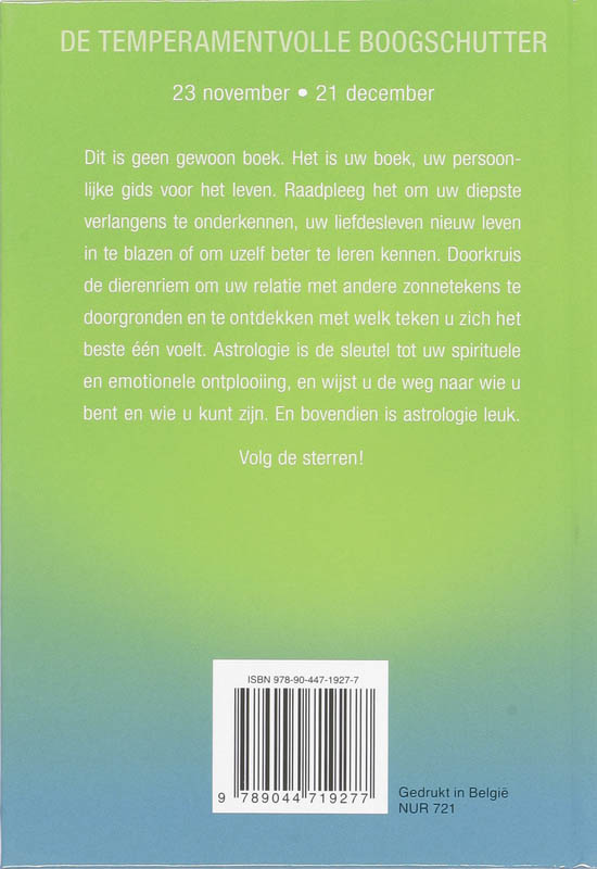 Achterkant van De temperamentvolle boogschutter