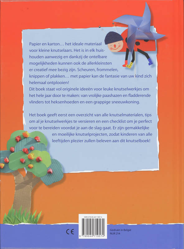 Achterkant van Kleurrijke knutsels met papier en karton